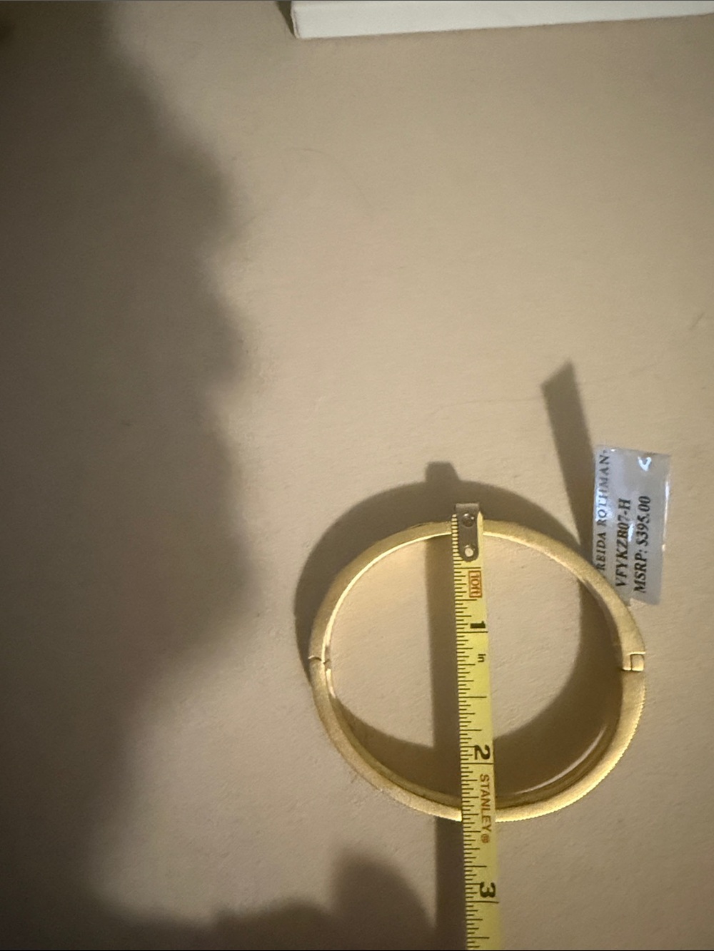 Freida Rothman Iconic Clover Hinge Gold-Tone Black Bangle Bracelet - Picture 7 of 8